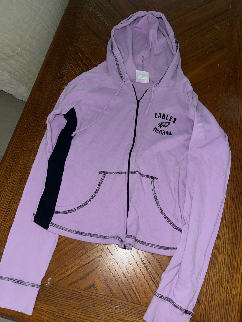 NFL Lavender Full-Zip Eagles Hoodie with Black Side Panel
